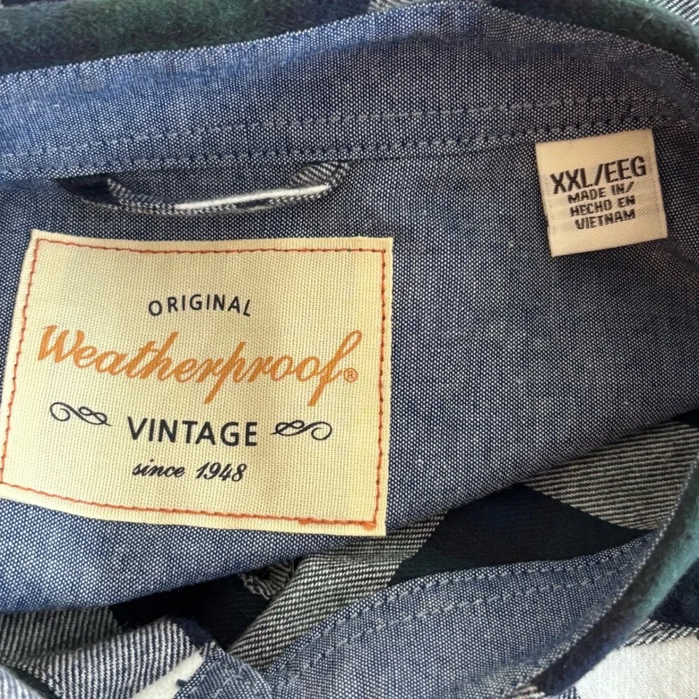 Weatherproof Vintage XXL Plaid Flannel Shirt Cotton Heritage Outdoor Grandpacore